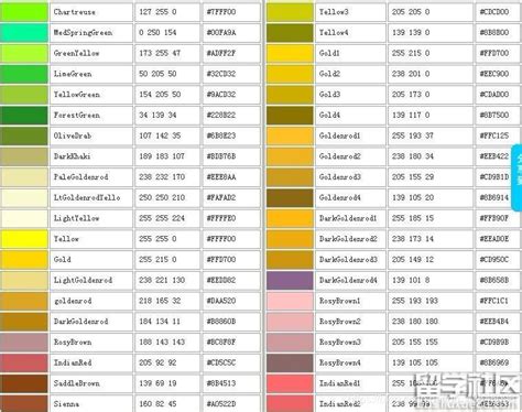 橘色|HTML颜色代码表